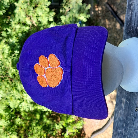 Deep purple Clemson baseball cap w embroidered orange paw - Picture 1 of 14